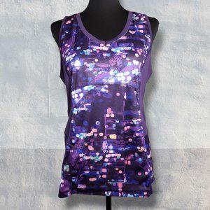 Tek Gear Womens DryTek Purple Geometric Print Mesh Side Panel Athletic Tank Top